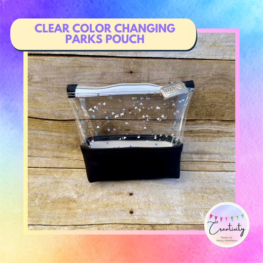 Color Changing Mouse Parks Map Clear Zipper Pouch (Small)