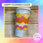Happy Flowers Reversible Coffee Cup Cozy