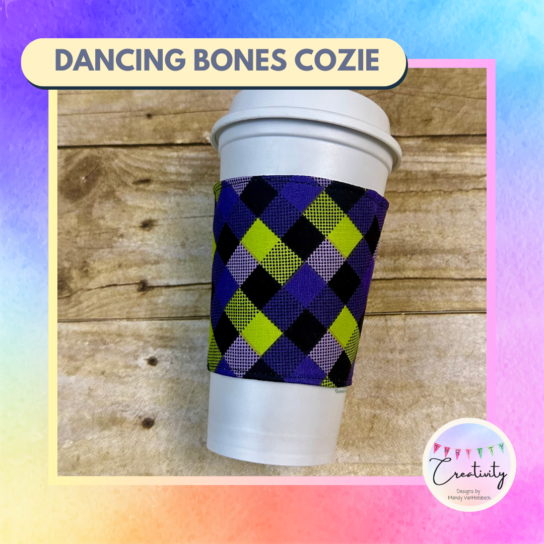 Dancing Bones Reversible Coffee Cup Cozy