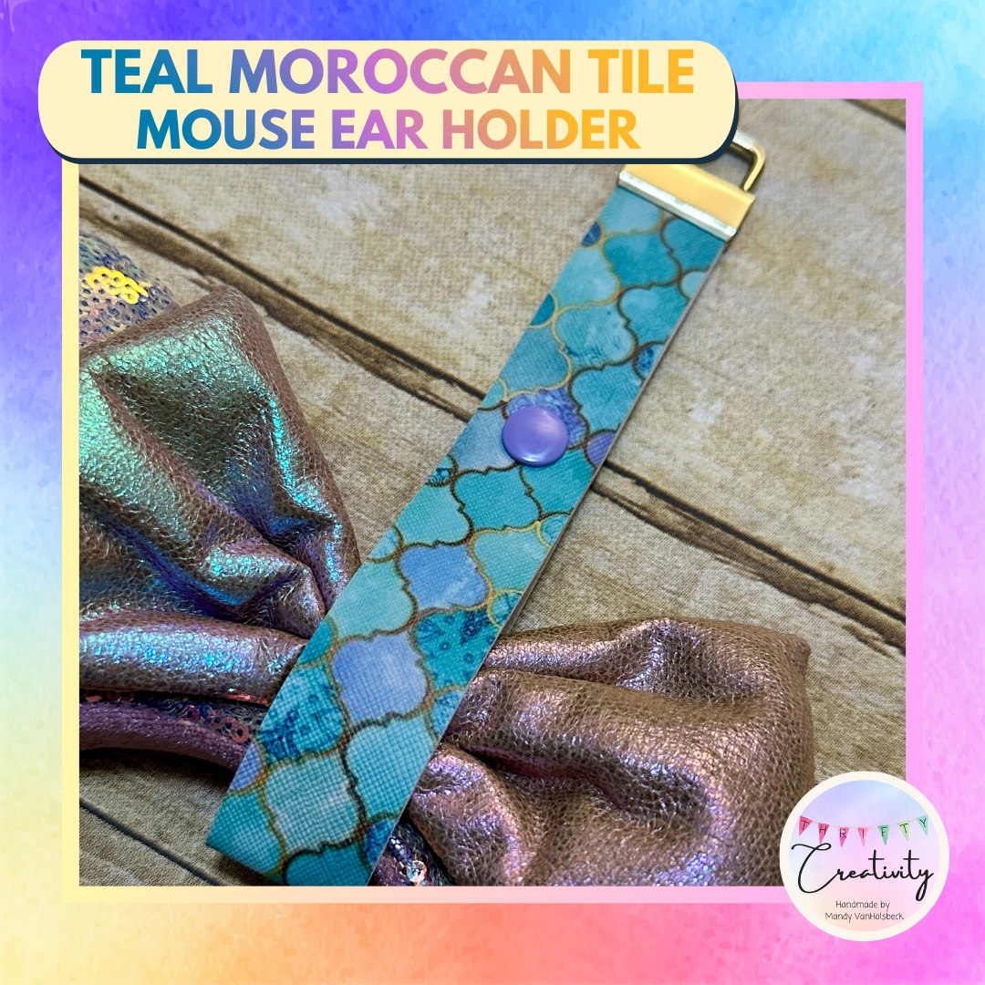 Mouse Ear Holder: Teal Moroccan Tile