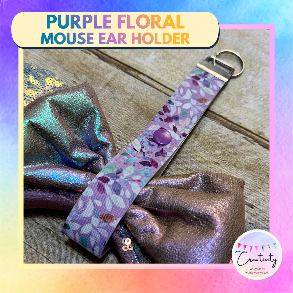 Mouse Ear Holder: Purple Floral