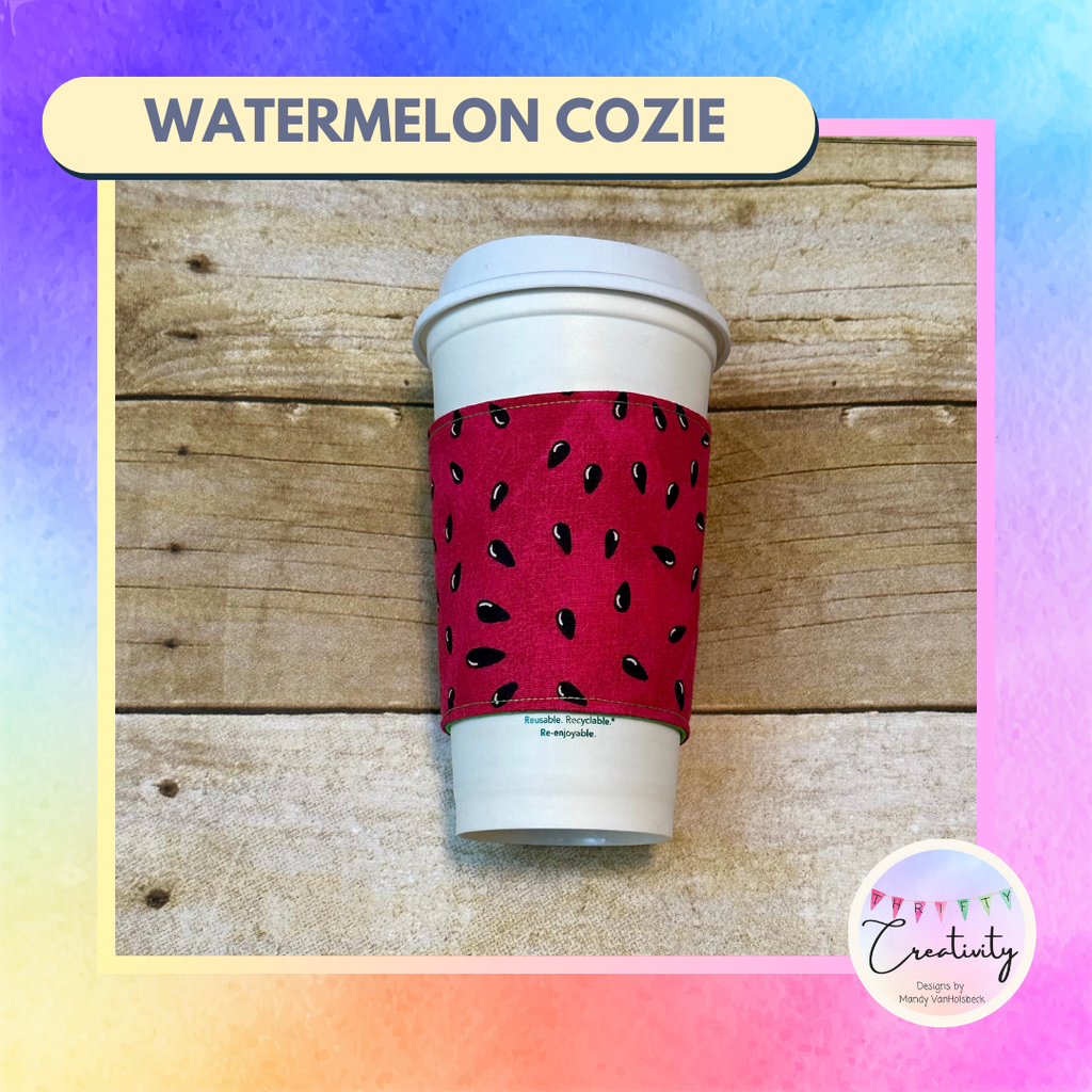 Watermelon Reversible Coffee Cup Cozy