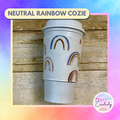 Neutral Rainbow Reversible Coffee Cup Cozy