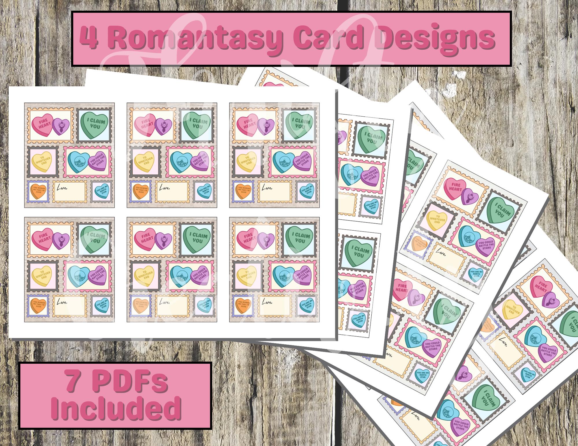 Romantasy Valentine Card PDF Printable File Maas