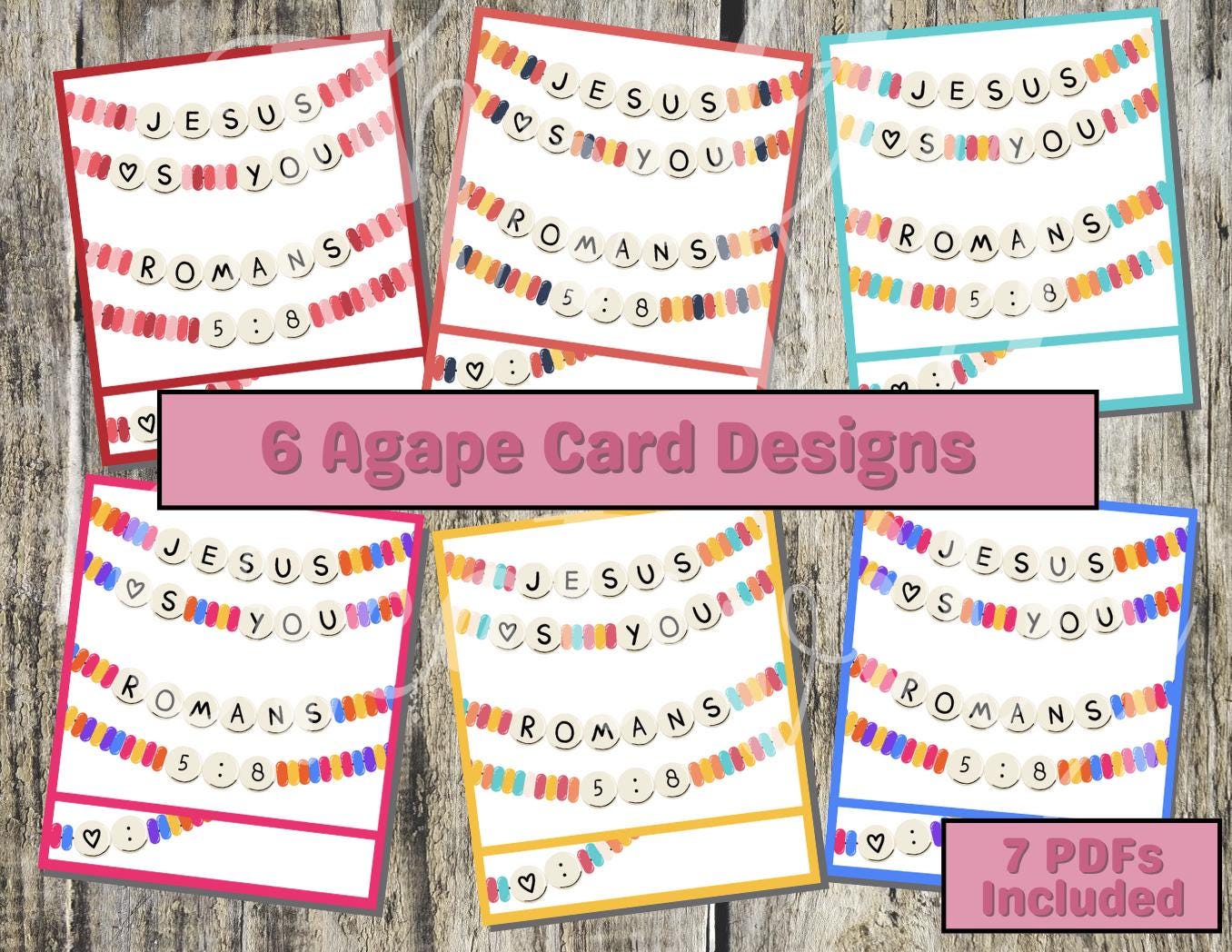 Jesus Loves You Friendship Bracelet Agape Valentine Card PDF Printable File