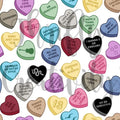 Valentine Conversation Hearts TS Icons Music Pop Star Era Lyrics Seamless Pattern Fabric Design Surface Pattern Digital Patterns