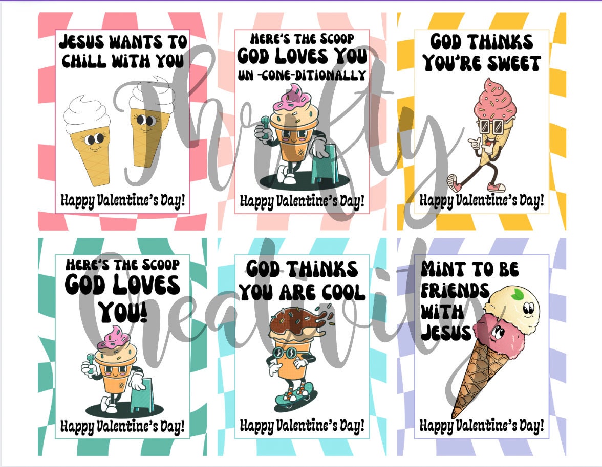 Christian Retro Ice Cream Valentines