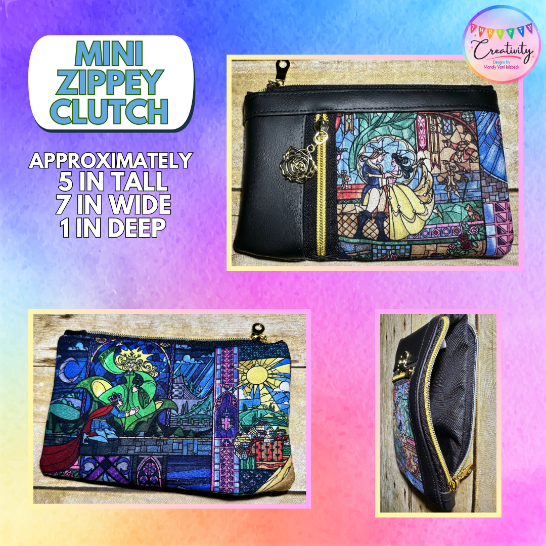 Beauty & the Beast Mini Zippy Clutch
