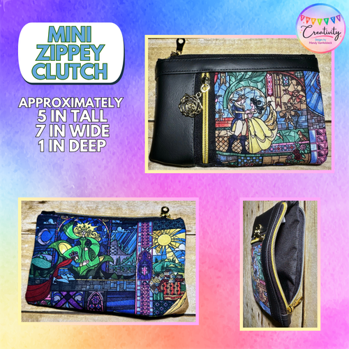 Beauty & the Beast Mini Zippy Clutch