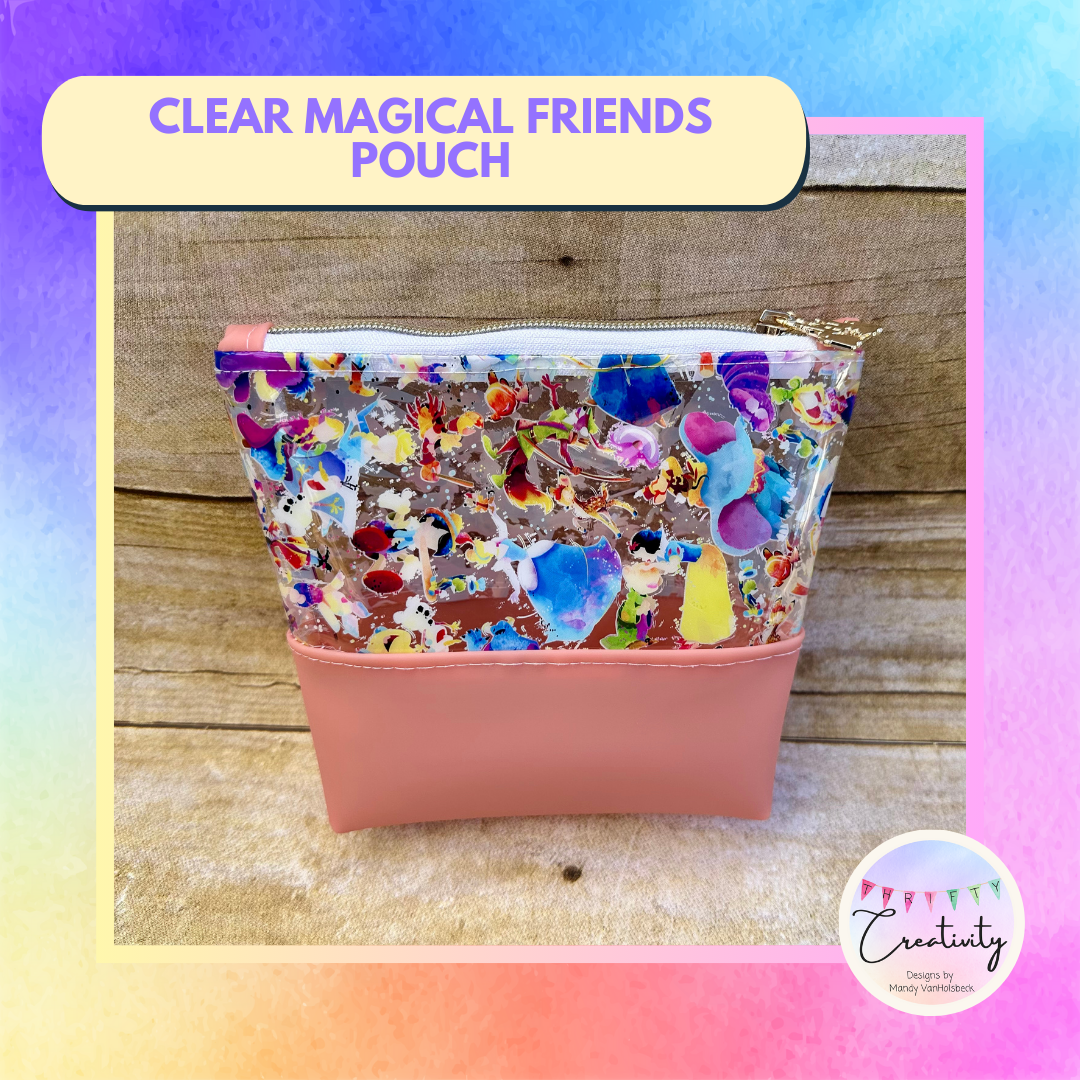 Clear Zipper Pouch Magical Friends (small)