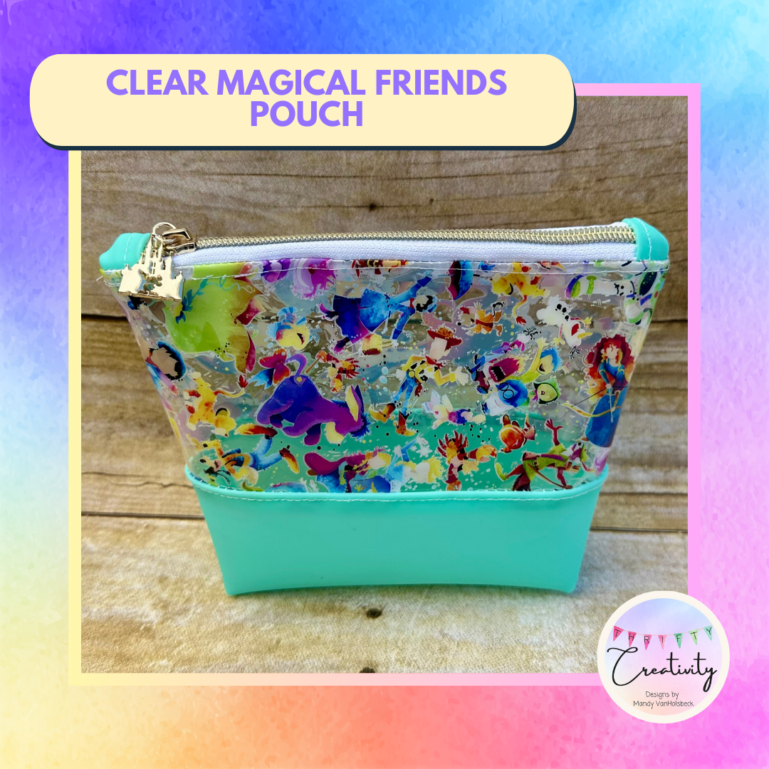 Clear Zipper Pouch Magical Friends (small)