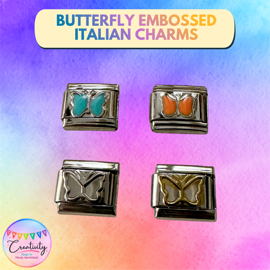Embossed Italian Charm: Butterfly