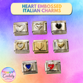 Embossed Italian Charm: Heart
