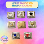 Embossed Italian Charm: Heart