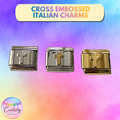Embossed Italian Charm: Cross