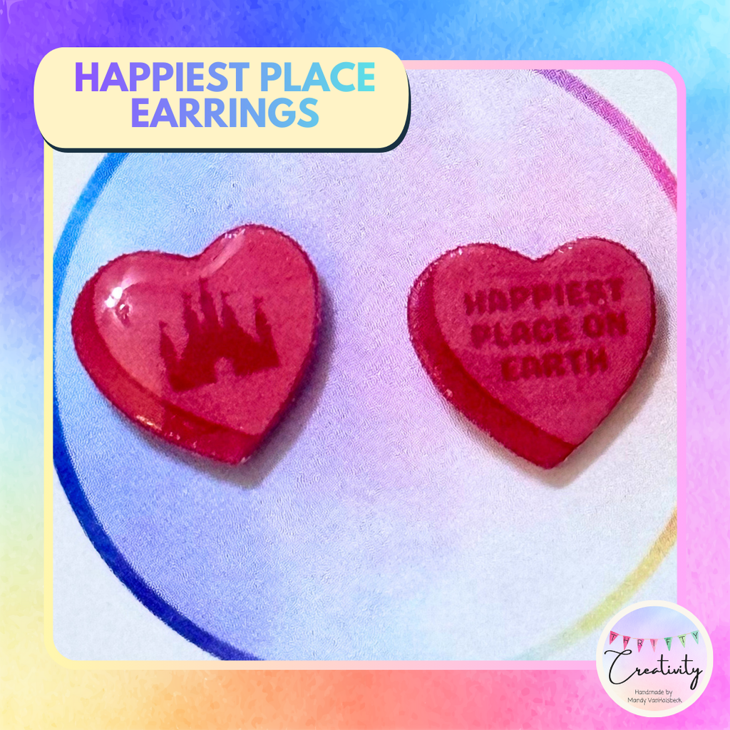 Mouse Parks Earrings: Happiest Place on Earth - pink