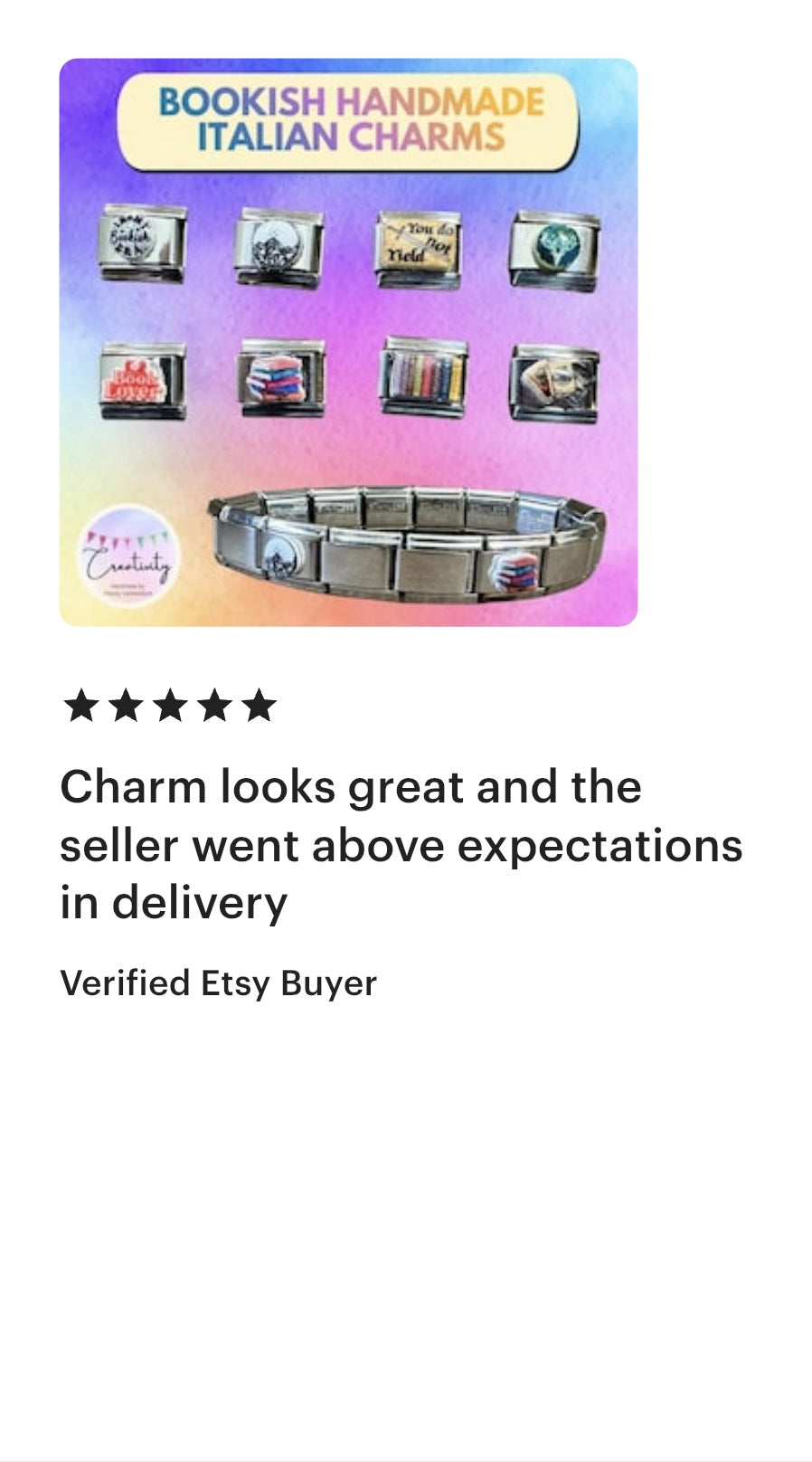 Handmade Italian Charm: Bookish