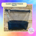 Clear Zipper Pouch Navy (small)