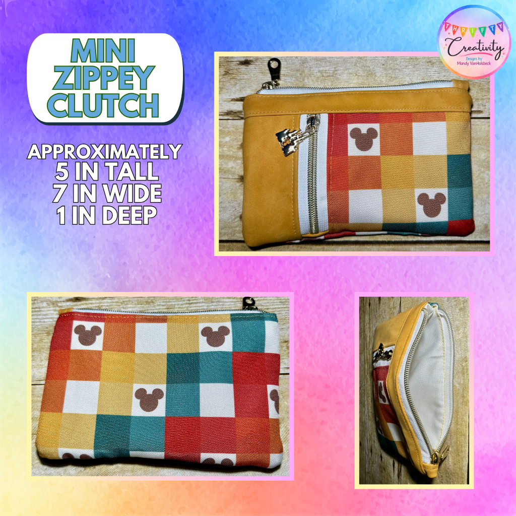 Retro Mouse Picnic Mini Zippy Clutch