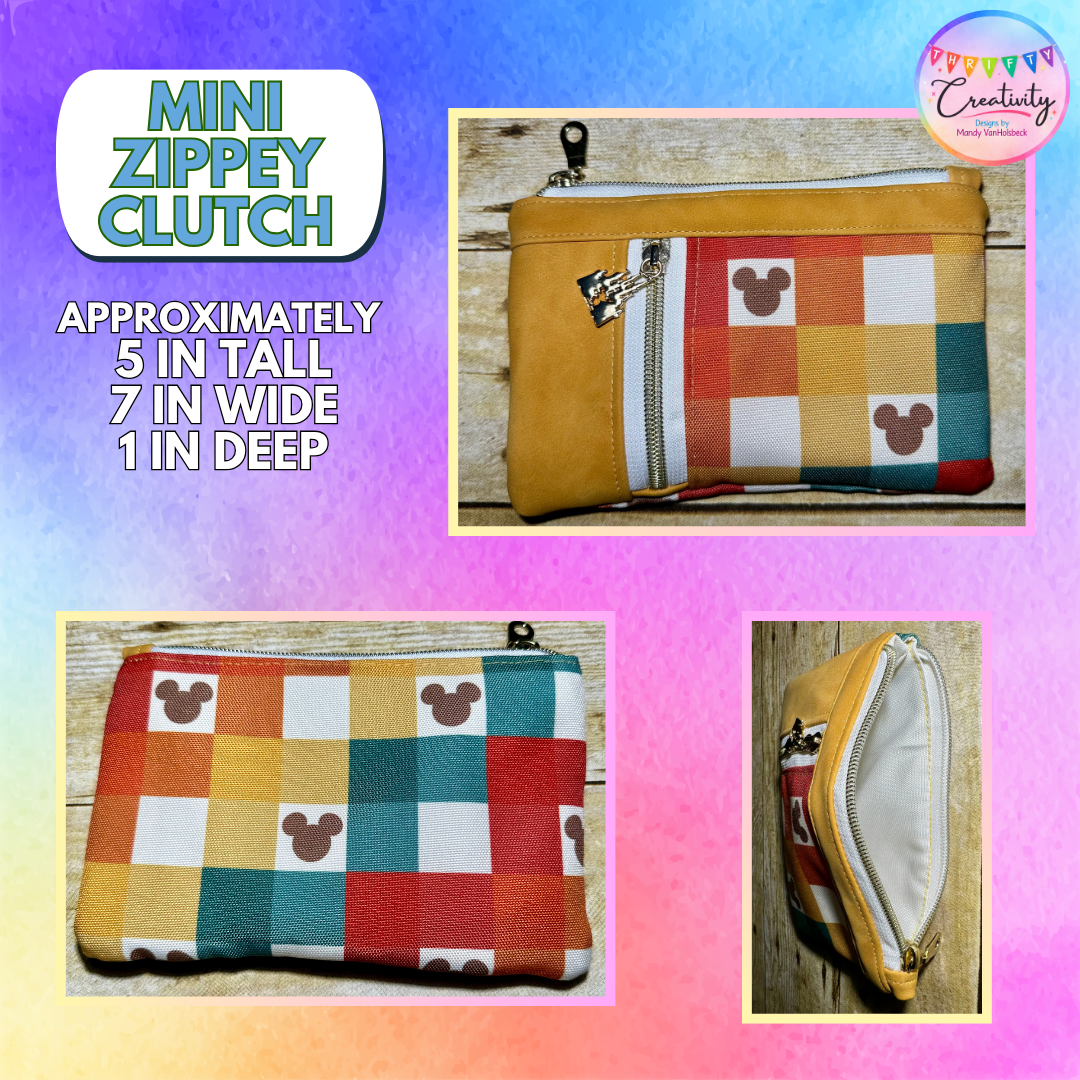 Retro Mouse Picnic Mini Zippy Clutch