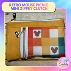 Retro Mouse Picnic Mini Zippy Clutch