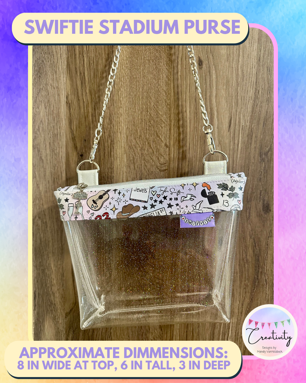 TS Doodles Clear Stadium Bag