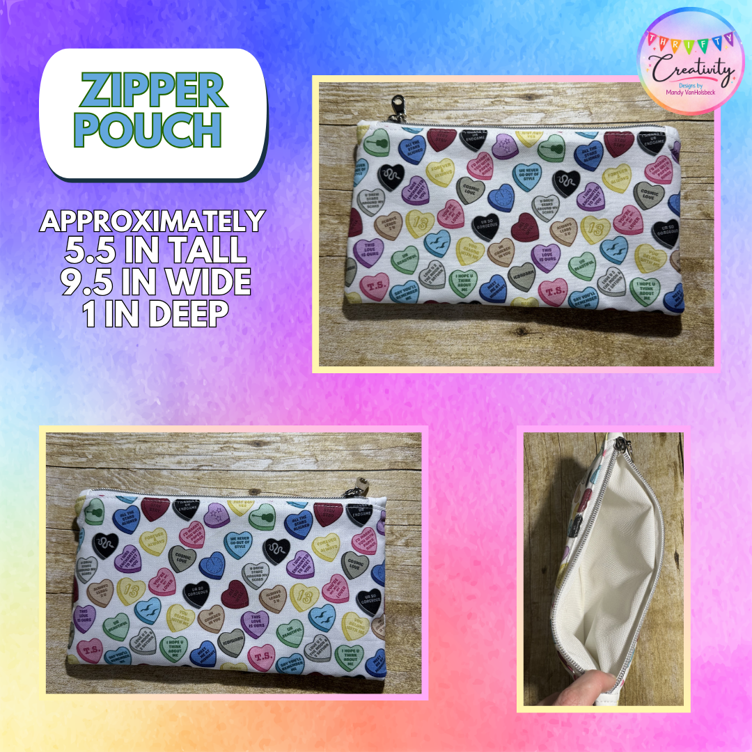 TS Hearts Zipper Pouch