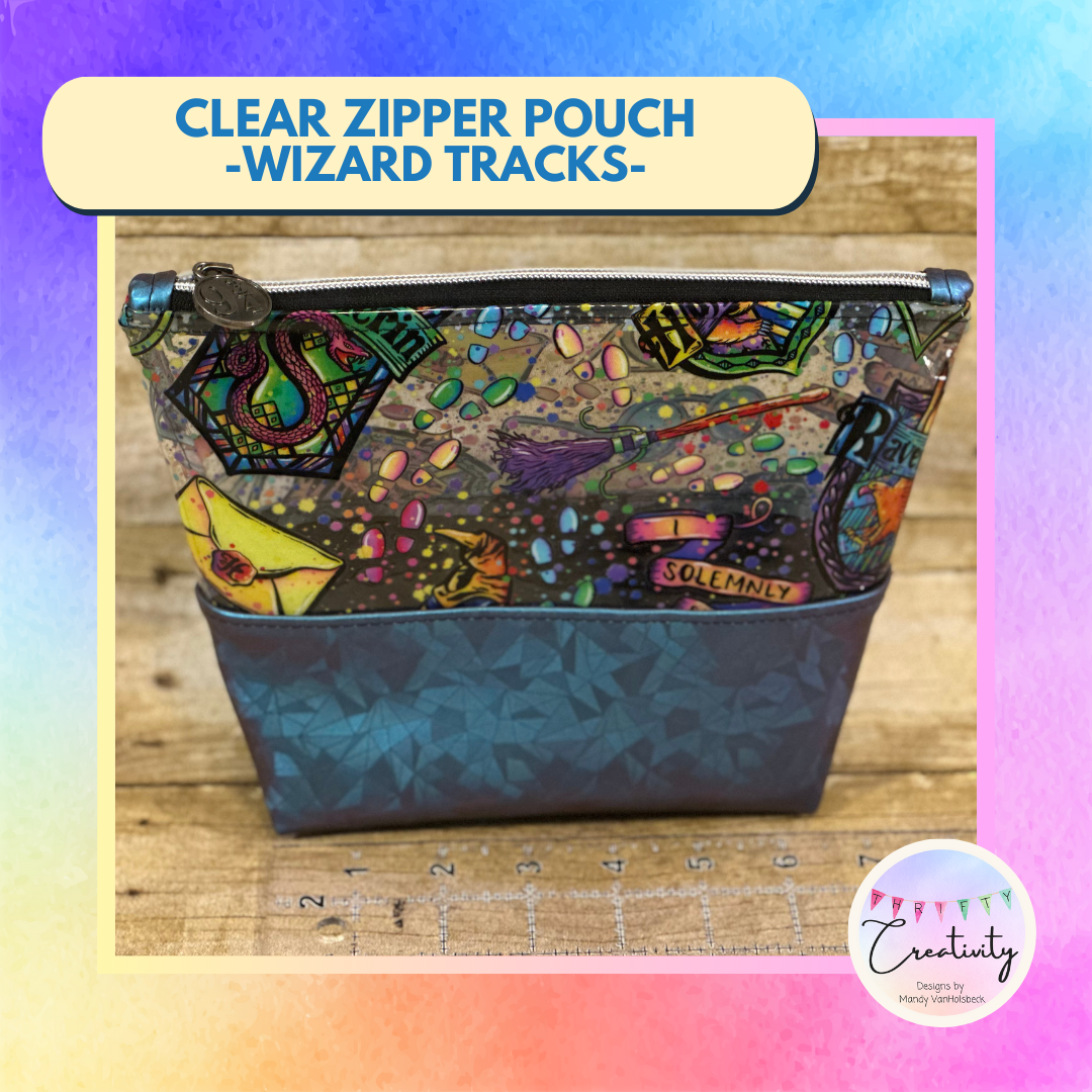 Wizard Tracks Clear Zipper Pouch (Medium)