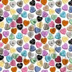 Valentine Conversation Hearts TS Icons Music Pop Star Era Showgirl Lyrics Seamless Pattern Fabric Digital