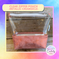 Clear Zipper Pouch Metallic Creamsicle (small)