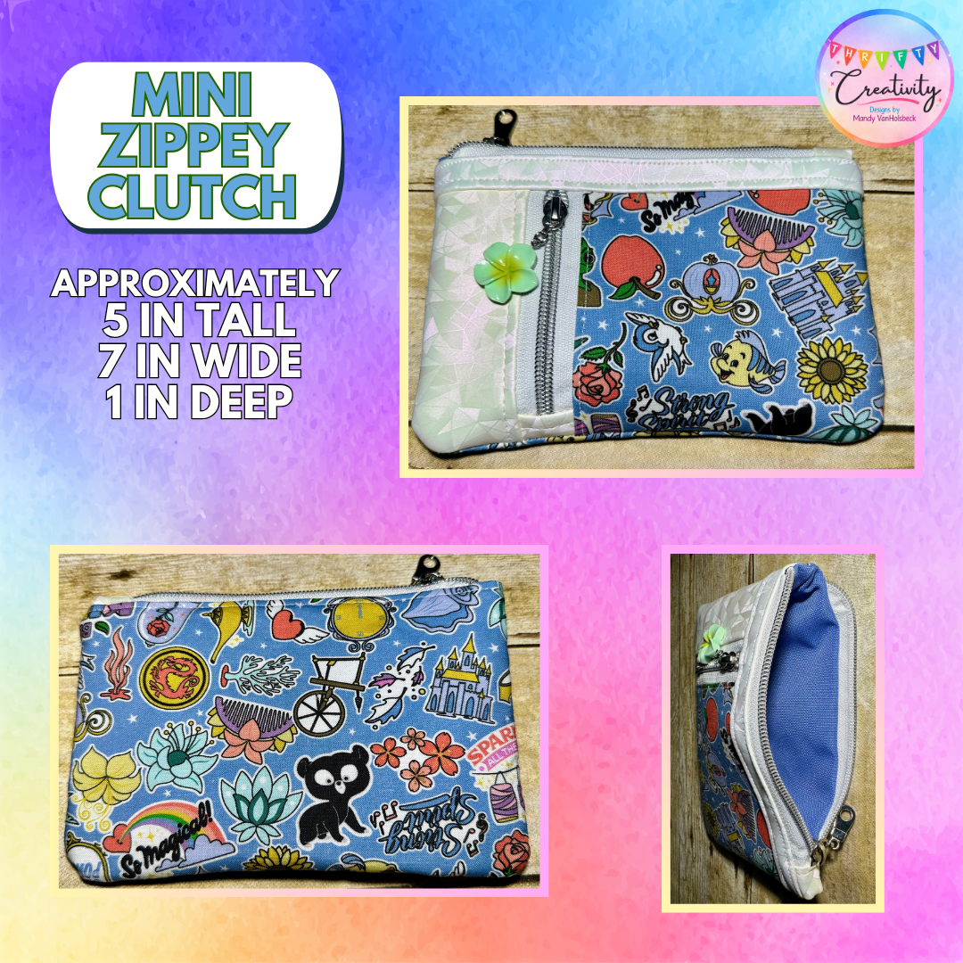 Princess Icons Mini Zippy Clutch