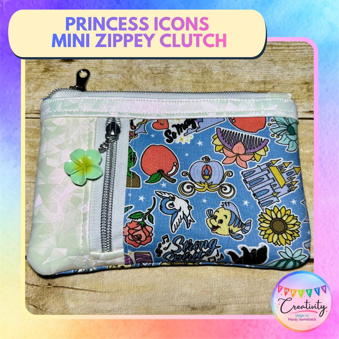 Princess Icons Mini Zippy Clutch
